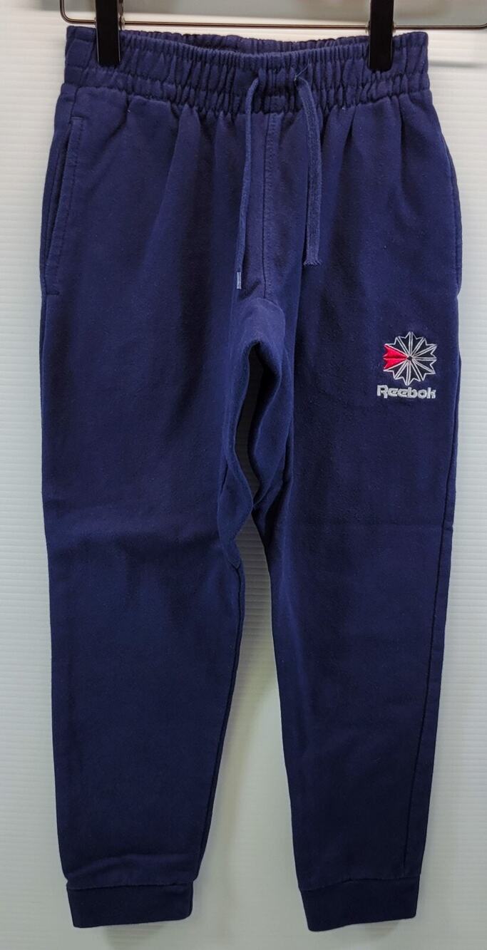 L) Reebok Classic Starcrest Logo Children's Sweatpants Navy Blue Small 8